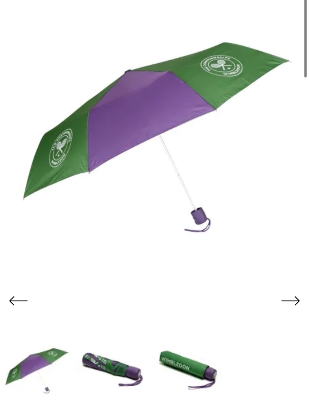 Wimbledon Green and Purple Folding Umbrella